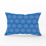 Mavi Zeminli Kartanesi Desenli Dijital Baskılı Modern Dikdörtgen Yastık Kırlent Kılıfı Realhomes