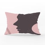 - Rh-Dik-7234-Gorsel1 - Realhomes Pudra Zeminde Onedraw Çizimli Silüet Dijital Baskılı Modern Dikdörtgen Yastık Kırlent Kılıfı Realhomes