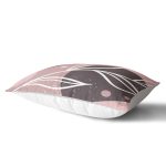 - Rh-Dik-7235-Gorsel2 - Realhomes Pudra Zeminde Beyaz Renkli Yaprak Çizimi Dijital Baskılı Modern Dikdörtgen Kırlent Kılıfı Realhomes