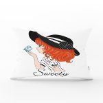 Fashion Girl Dijital Baskılı Modern Dikdörtgen Yastık Kırlent Kılıfı Realhomes