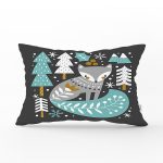 Renkli Zeminde Onedraw Çizimli Yılbaşı Temalı Dijital Baskılı Modern Dikdörtgen Yastık Kılıfı Realhomes