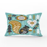 Renkli Zeminde Sincap Desenli Dijital Baskılı Modern Dikdörtgen Yastık Kırlent Kılıfı Realhomes