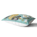 Renkli Zeminde Sincap Desenli Dijital Baskılı Modern Dikdörtgen Yastık Kırlent Kılıfı Realhomes