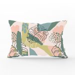 - Rh-Dik-7244-Gorsel1 - Realhomes Pudra Zeminde Soyut Çizim Detaylı Dijital Baskılı Modern Dikdörtgen Yastık Kırlent Kılıfı Realhomes