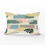 - Rh-Dik-7246-Gorsel1 - Realhomes Renkli Zemin Üzerinde Soft Çizimli Dijital Baskılı Modern Dikdörtgen Yastık Kırlent Kılıfı Realhomes