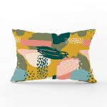 - Rh-Dik-7250-Gorsel1 - Realhomes Renki Zemin Üzerinde Onedraw Çizimli Dijital Baskılı Modern Dikdörtgen Yastık Kırlent Kılıfı Realhomes