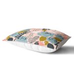 Pudra Zemin Üzerinde Onedraw Çizimli Yaprak Desenli Dikdörtgen Yastık Kırlent Kılıfı Realhomes