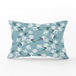 Renkli Zeminli Renkli Papatya Desenli Dijital Baskılı Modern Dikdörtgen Yastık Kırlent Kılıfı Realhomes