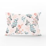 Beyaz Zeminde Rengarenk Çiçek Desenli Dijital Baskılı Modern Dikdörtgen Yastık Kırlent Kılıfı Realhomes