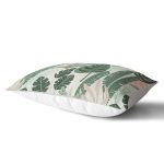 Soft Renkli Zemin Üzerinde Koyu Renkli Yaprak Desenli Dikdörtgen Yastık Kırlent Kılıfı Realhomes