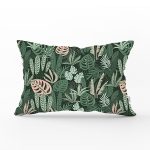 Siyah Zemin Üzerinde Rengarenk Çiçek Desenli Dikdörtgen Yastık Kırlent Kılıfı Realhomes