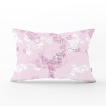 Pembe Zemin Üzerinde Sarmaşık Desenli Dijital Baskılı Modern Dikdörtgen Yastık Kırlent Kılıfı Realhomes