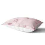 Pudra Zeminli Pembe Renkli Çizim Dijital Baskılı Modern Dikdörtgen Yastık Kırlent Kılıfı Realhomes