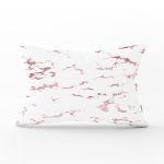 Beyaz Zeminli Pembe Soyut Çizim Dijital Baskılı Modern Dikdörtgen Yastık Kırlent Kılıfı Realhomes