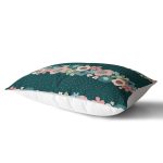 Rengarenk Zemin Üzerinde Çiçek Desenli Dijital Baskılı Modern Dikdörtgen Yastık Kırlent Kılıfı Realhomes