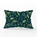 Siyah Zemin Üzerinde Rengarenk Çiçek Desenli Dikdörtgen Yastık Kırlent Kılıfı Realhomes