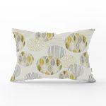 Renkli Zemin Üzerinde Yaprak Motifli Dijital Baskılı Modern Dikdörtgen Yastık Kırlent Kılıfı Realhomes