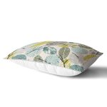 Beyaz Zemin Üzerinde Yaprak Desenli Dijital Baskılı Modern Dikdörtgen Yastık Kırlent Kılıfı Realhomes