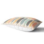 Krem Zemin Üzerinde Yaprak Desenli Dijital Baskılı Modern Dikdörtgen Yastık Kırlent Kılıfı Realhomes