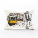 Fashion Girl Dijital Baskılı Dekoratif Dikdörtgen Yastık Kırlent Kılıfı Realhomes