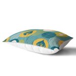 Renkli Zemin Üzerinde Yaprak Motifli Dijital Baskılı Modern Dikdörtgen Yastık Kırlent Kılıfı Realhomes