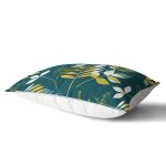 Renkli Zemin Üzerinde Yaprak Motifli Dijital Baskılı Modern Dikdörtgen Yastık Kırlent Kılıfı Realhomes