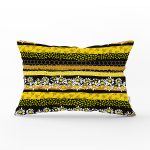 Sıyah Zemin Üzerinde Petek Desenli Papatya Desenli Modern Dikdörtgen Yastık Kırlent Kılıfı Realhomes