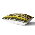 Sıyah Zemin Üzerinde Petek Desenli Papatya Desenli Modern Dikdörtgen Yastık Kırlent Kılıfı Realhomes