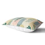 Hardal Zeminli Renkli Çizgi Desenli Dijital Baskılı Modern Dikdörtgen Yastık Kırlent Kılıfı Realhomes