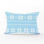 Mavi Zemin Üzerinde Kartanesi Motifli Dijital Baskılı Modern Dikdörtgen Yastık Kırlent Kılıfı Realhomes