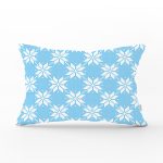 Mavi Zemin Üzerinde Kartanesi Motifli Dijital Baskılı Modern Dikdörtgen Yastık Kırlent Kılıfı Realhomes