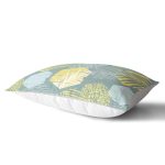 Renkli Zemin Üzerinde Onedraw Çizimli Yaprak Motifli Dikdörtgen Yastık Kırlent Kılıfı Realhomes