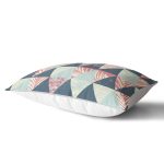 Renkli Zemin Üzerinde Üçgen Desenli Dijital Baskılı Modern Dikdörtgen Yastık Kırlent Kılıfı Realhomes