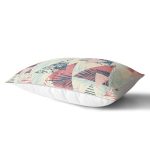 Renkli Zemin Üzerinde Üçgen Desenli Dijital Baskılı Modern Dikdörtgen Yastık Kırlent Kılıfı Realhomes