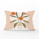 - Rh-Dik-7334-Gorsel1 - Realhomes  Soft Rengarenk Onedraw Çizimli Çiçek Desenli Dikdörtgen Yastık Kırlent Kılıfı Realhomes