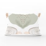 Beyaz Zeminde Onedraw Çizimli Yaprak Desenli Dijital Baskılı Modern Dikdörtgen Yastık Kılıfı Realhomes