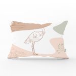 - Rh-Dik-7340-Gorsel1 - Realhomes Beyaz Zeminde Soft Renkli Leylek Motifli Dijital Baskılı Modern Dikdörtgen Kırlent Kılıfı Realhomes