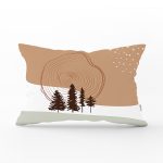 Beyaz Zeminde Çam Ağacı Desenli Dijital Baskılı Modern Dikdörtgen Yastık Kırlent Kılıfı Realhomes