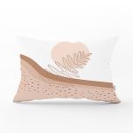 Pastel Renkli Yaprak Motifli Dijital Baskılı Modern Dikdörtgen Yastık Kırlent Kılıfı Realhomes