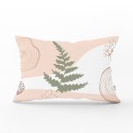 Pastel Renkli Yaprak Motifli Dijital Baskılı Modern Dikdörtgen Yastık Kırlent Kılıfı Realhomes