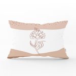 Beyaz Zemin Üzerinde Onedraw Çizimli Gül Desenli Modern Dikdörtgen Yastık Kırlent Kılıfı Realhomes