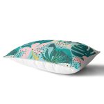 Renkli Zemin Üzerinde Yaprak Motifli Dijital Baskılı Modern Dikdörtgen Yastık Kırlent Kılıfı Realhomes
