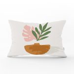 Pastel Renkli Zeminli Onedraw Çizimli Dijital Baskılı Modern Dikdörtgen Yastık Kırlent Kılıfı Realhomes