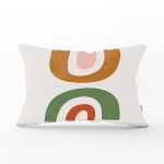 Pastel Renkli Zeminli Onedraw Çizimli Dijital Baskılı Modern Dikdörtgen Yastık Kırlent Kılıfı Realhomes