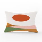 Pastel Renkli Zeminli Onedraw Çizimli Dijital Baskılı Modern Dikdörtgen Yastık Kırlent Kılıfı Realhomes