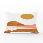 Pastel Renkli Zeminli Onedraw Çizimli Dijital Baskılı Modern Dikdörtgen Yastık Kırlent Kılıfı Realhomes