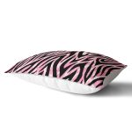 - Rh-Dik-7365-Gorsel2 - Realhomes Siyah Zeminli Pembe Renkli Çizim Dijital Baskılı Modern Dikdörtgen Yastık Kırlent Kılıfı Realhomes