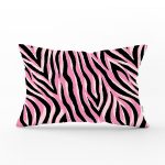 - Rh-Dik-7366-Gorsel1 - Realhomes Siyah Zeminli Pembe Renkli Çizim Dijital Baskılı Modern Dikdörtgen Yastık Kırlent Kılıfı Realhomes