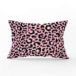 Siyah Zeminli Pembe Renkli Çizim Dijital Baskılı Modern Dikdörtgen Yastık Kırlent Kılıfı Realhomes