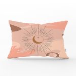 Pastel Renkli Zeminli Onedraw Çizimli Dijital Baskılı Modern Dikdörtgen Yastık Kırlent Kılıfı Realhomes